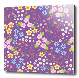 Purple Ditsy Floral Pattern