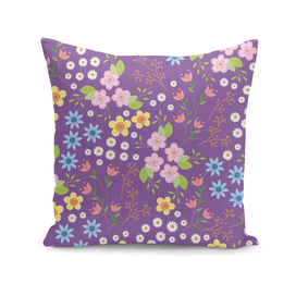 Purple Ditsy Floral Pattern