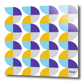 Vintage abstract geometric art - Purple yellow & blue