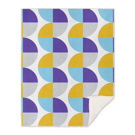 Vintage abstract geometric art - Purple yellow & blue