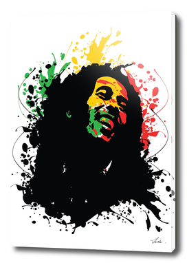 Bob Marley splatter art