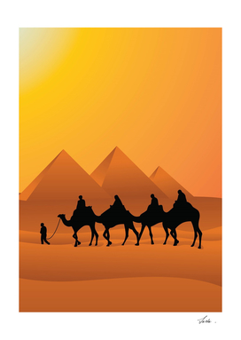 camel caravan on the desert 05