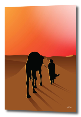 camel caravan on the desert 09