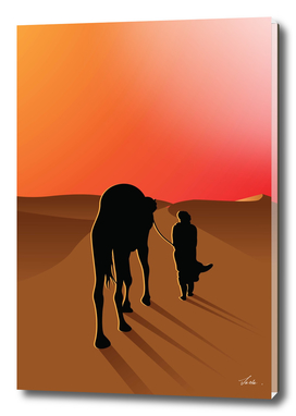camel caravan on the desert 09