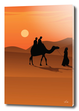 camel caravan on the desert 07