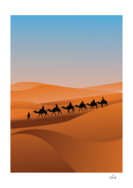 camel caravan on the desert 06