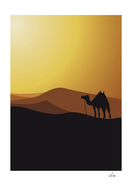 camel caravan on the desert 08