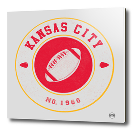 Kansas city football vintage logo white