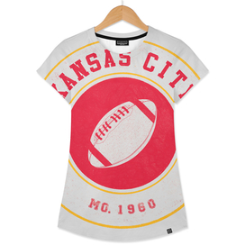 Kansas city football vintage logo white