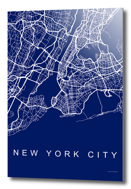 NYC Streets Blue Map