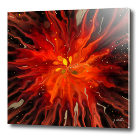Red flower painting