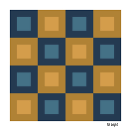 Hardedge Minimal Abstract Pattern Blue and Brown