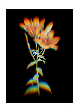 Prism Shift Orange Bulbous Lily Botanical Illustration