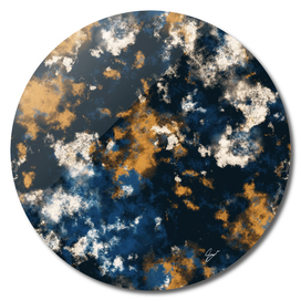 Gold and Navy Tie Dye Clouds