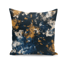 Gold and Navy Tie Dye Clouds