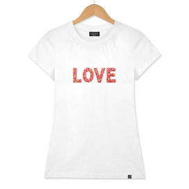 Flower Decorated Love Text Print