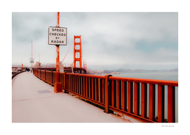 Walkway with Golden Gated bridge view in San Francisco USA