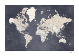 Glyn detailed and distressed world map