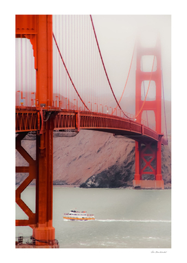 Golden Gate Bridge San francisco USA in foggy day