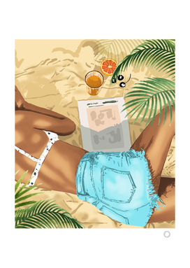Keep Palm & Carry On Wall Art | Tropical Beach Bikini
