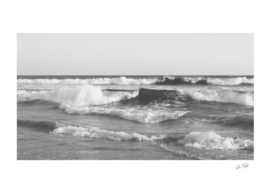 Huntington Beach Waves in Black and White