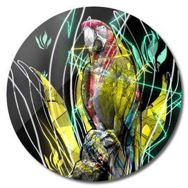 Parrot Bird Animal retro style colored