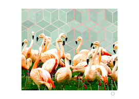 Flamingle Abstract Digital, Flamingo Wildlife Paintin
