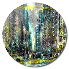 New York Street Art Colored Digital Painting