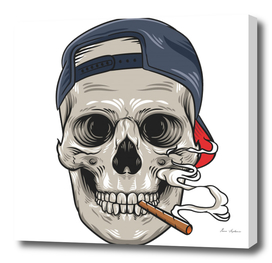 skull with cigar