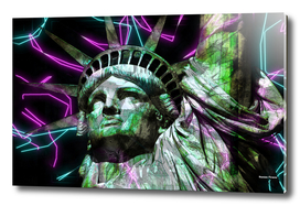 Statue of Liberty colored electric neon Street Art