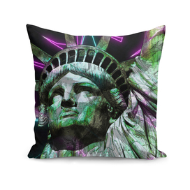 Statue of Liberty colored electric neon Street Art