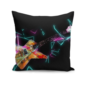 Guitar music colored neon electric