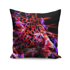 Panther Cat Animals - Colored Neon Electric Black