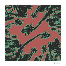Tropical Style Floral Motif Print Pattern
