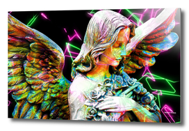 Angel Sculpture - Colored Neon Electric Street Art