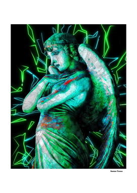 Angel Sculpture Woman - Colored Neon