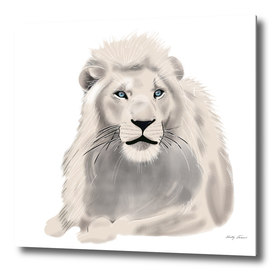 white lion 46x36 white