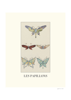 Les papillons - Vintage, chic, boho, folk fashion print