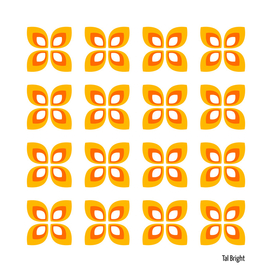 Retro Flowers Floral Pattern (Orange - Yellow)