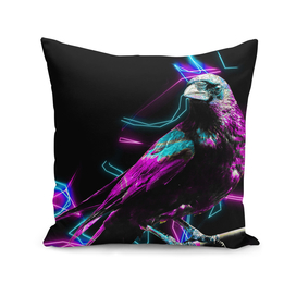 Crow Birds Animals Nature - Colored Blue Pink