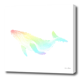 Colourfull whale dot art