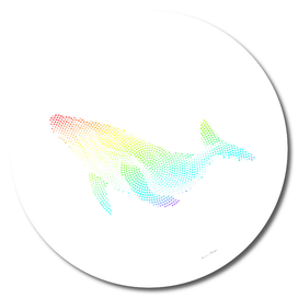 Colourfull whale dot art
