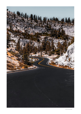 Road to Yosemite national park California USA