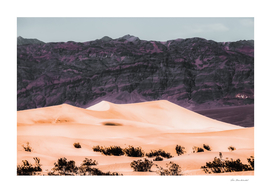 sand desert with mountain background at Death Valley