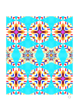 Exotic Tiles, Moroccan Teal Kaleidoscope Pattern
