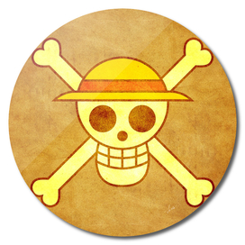 One piece  mugiwara pirates jolly roger flag symbol logo