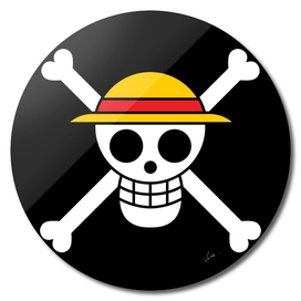 One piece  mugiwara pirates jolly roger flag symbol logo