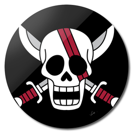 One piece akagami pirates jolly roger flag symbol logo