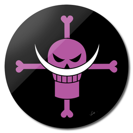 One piece kurohige pirates jolly roger flag symbol logo