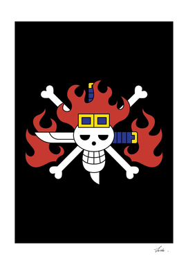 One piece kid pirates jolly roger flag symbol logo
